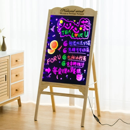 LED Billboard Display Stand Electronic Handwriting Fluorescent Board Blackboard(Wood)