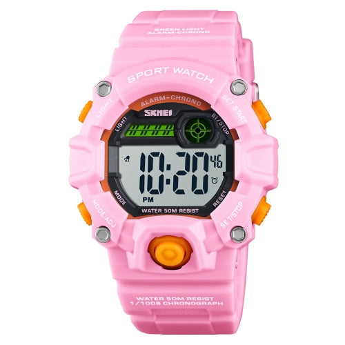 SKMEI 1484 Multifunction Children Digital Watch Outdoor 50m Waterproof Sports Watch(Pink)