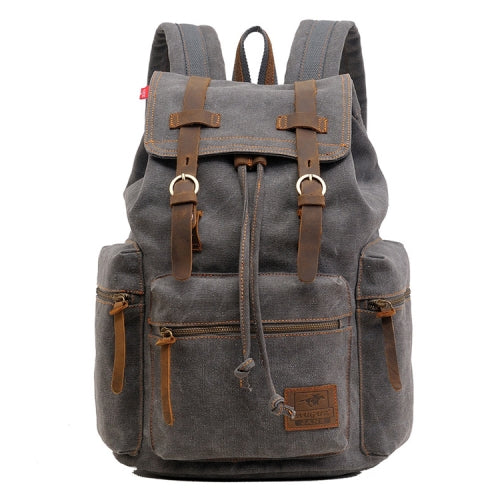 AUGUR 1039 Men Retro Canvas Backpack Shoulders Laptop Bag(Grey)