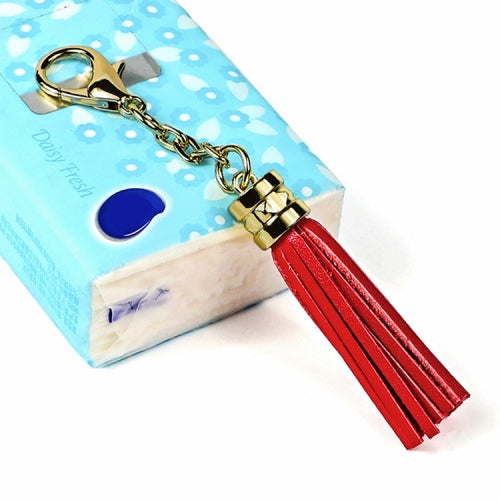 LS01 Tassel Zinc Alloy Keychain Car Hanging Bag Pendant (Red)