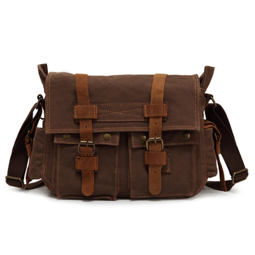 AUGUR 2138 Men Casual Canvas Shoulder Messenger Crossby Bag (Coffee)