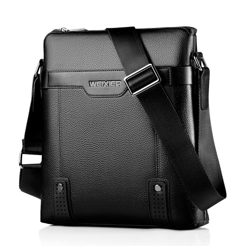 WEIXIER 18067 Men Leisure Style PU Leather Single Shoulder Bag (Black)