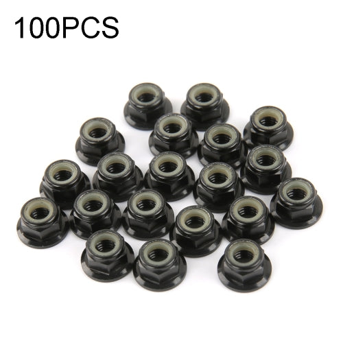 100 PCS iFlight M5 CW 6061 Aluminum Motor Screw Nuts Nylon Insert Self Lock Flange Nut for RC FPV Racing Drone Motor (Black)