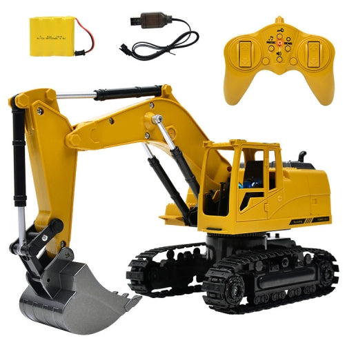 1:24 2.4G Wireless Remote Vontrol Excavator Eight Channel Alloy Excavator Children Charging Remote Control Car Toy