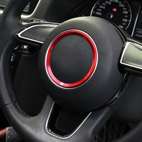 Car Auto Steering Wheel Ring Cover Trim Sticker Decoration for Audi A4L / A3 / A5 2017-2019(Red)