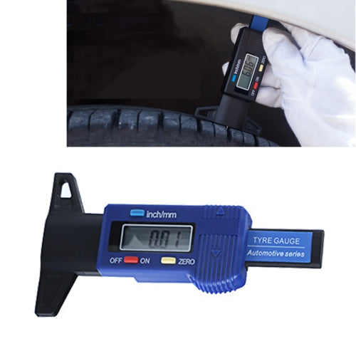0-25mm Electronic Digital Tread Plan Refinding Rounds Refinding Outcome Exists Tread Tablets Type Gauge Depth Vernier Caliper Measuring Tools(Blue)