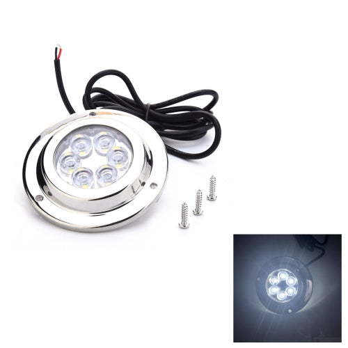 DC 10-30V 12W IP68 316 Stainless 6 LEDs White Light Underwater Light Boat High Power Bright for Marine / Yacht