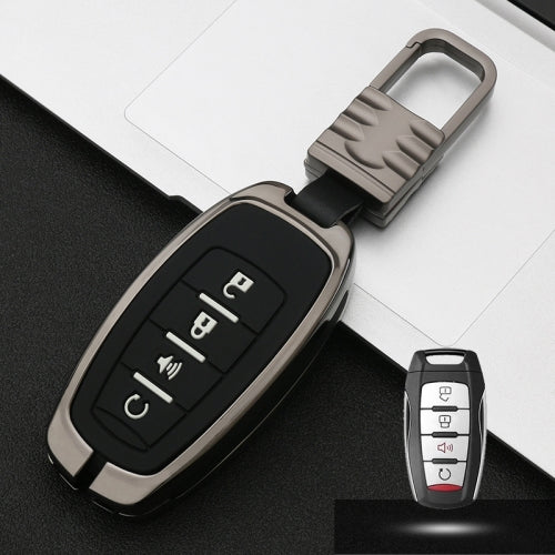 Car Luminous All-inclusive Zinc Alloy Key Protective Case Key Shell for Haval D Style Smart 4-button (Gun Metal)