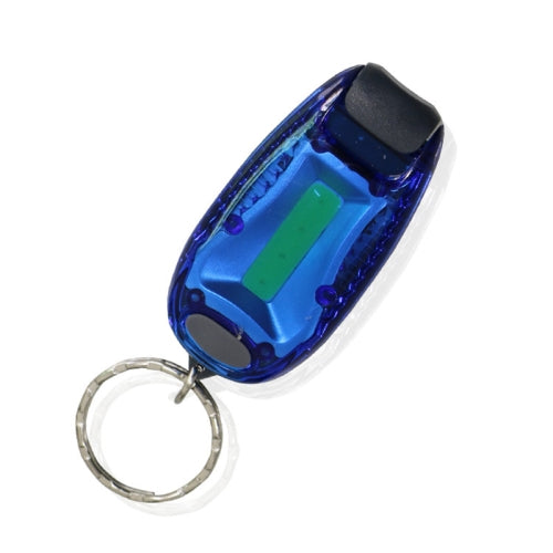 Multifunctional Portable Bicycle Taillight Helmet Light Running Warning Light Luminous Keychain (Blue)