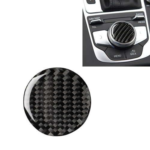 Car Carbon Fiber Central Control Knob Decorative Sticker for Audi A3 / A4L 2014-2019, Left and Right Drive Universal