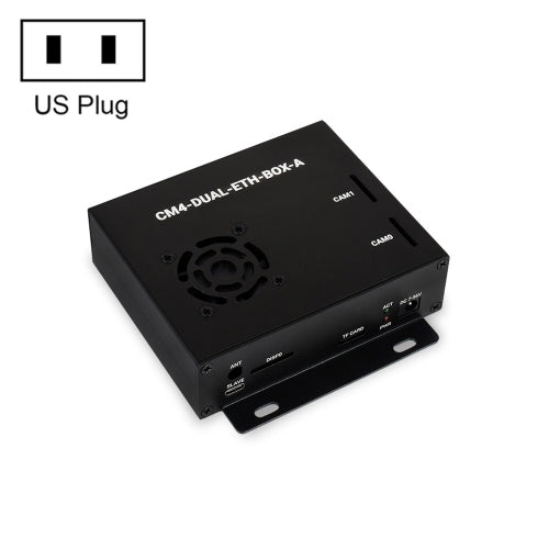 Waveshare Dual Gigabit Ethernet Mini-Computer with Metal Case & Cooling Fan for Raspberry Pi CM4(US Plug)