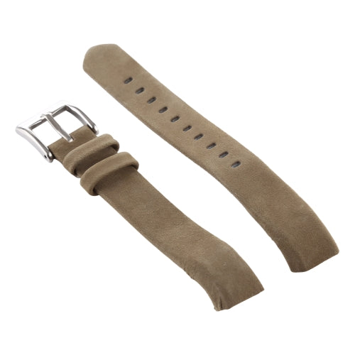 Smart Watch Shiny Leather Watchband for Fitbit Alta(Light Brown)