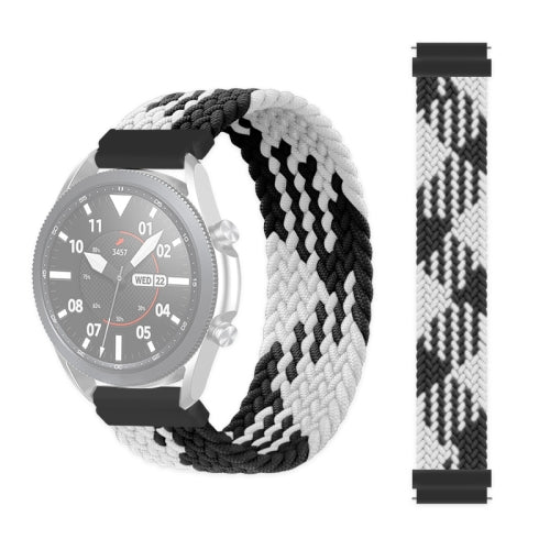 20mm Universal Nylon Weave Replacement Strap Watchband (Black White)