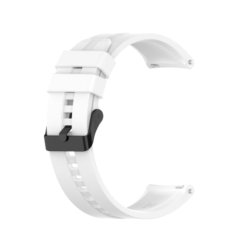 For Huawei Watch GT 2 Pro Silicone Replacement Strap Watchband with Black Steel Buckle(White)