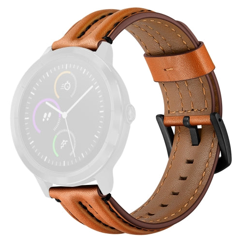 For Garmin Vivoactive3 / Vivomove HR Double Keel Replacement Wrist Strap Watchband(Brown)