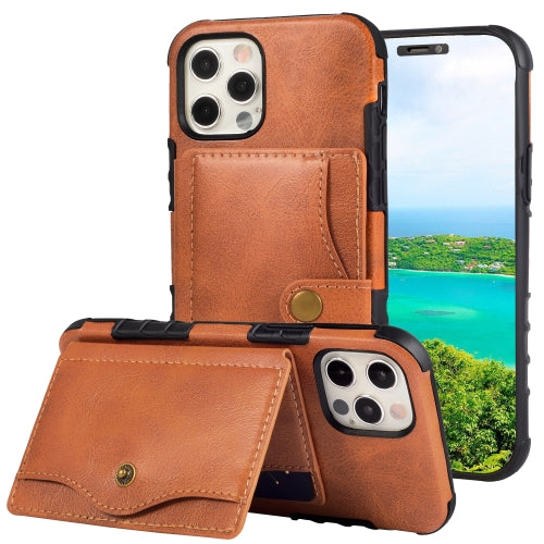 Crazy Horse Texture PU + TPU Shockproof Back Cover Case with Card Slots & Holder & Wallet & Crossbody Strap For iPhone 12 mini(Brown)
