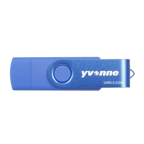 Yvonne YT602-3 USB 3.0 USB + Micro OTG USB Flash Drives U Disk, Capacity:32GB(Blue)