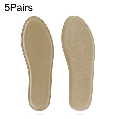 5 Pairs Thicken Breathable Non-slip Shockproof Memory Cotton Sports Full Insole Shoe-pad, Size:260mm(Beige)