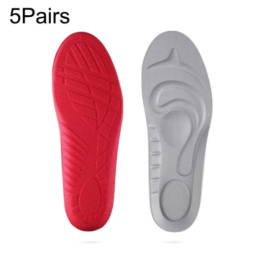 5 Pairs 081 Soft Breathable Shockproof Massage Sports Full Insole Shoe-pad, Size:S (230-250mm)(Grey)