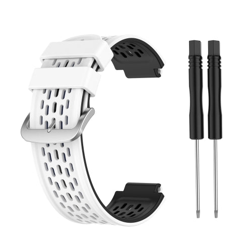 For Garmin Approach S2 / S4 Two-color Silicone Replacement Strap Watchband(White Black)