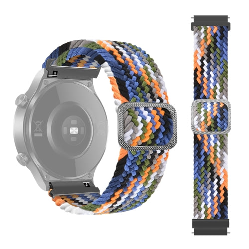 For Huami Amazfit Bip U Pro Adjustable Nylon Braided Elasticity Replacement Strap Watchband(Colorful Denim)