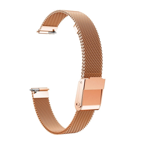 For Fitbit Ace 3 / Inspire 2 Double Insurance Buckle Milanese Replacement Strap Watchband(Rose Gold)