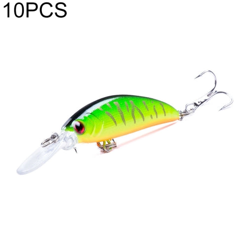 HENGJIA 10 PCS Long Throw Bionic Cocked Mouth Fake Bait Fishing Three-jaw Treble Hooks(4