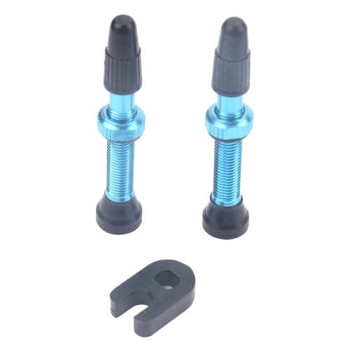 A5594 2 PCS 40mm Blue French Tubeless Valve Core with A-type Wrench for Road Bike