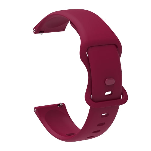 20mm For Amazfit GTS 2e Butterfly Buckle Silicone Replacement Strap Watchband(Wine Red)