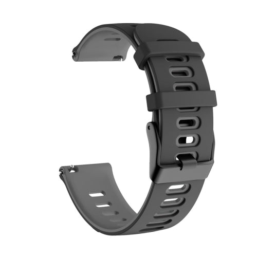 20mm For Garmin Vivoactive 3 / Venu Universal Two-color Silicone Replacement Strap Watchband(Black Grey)