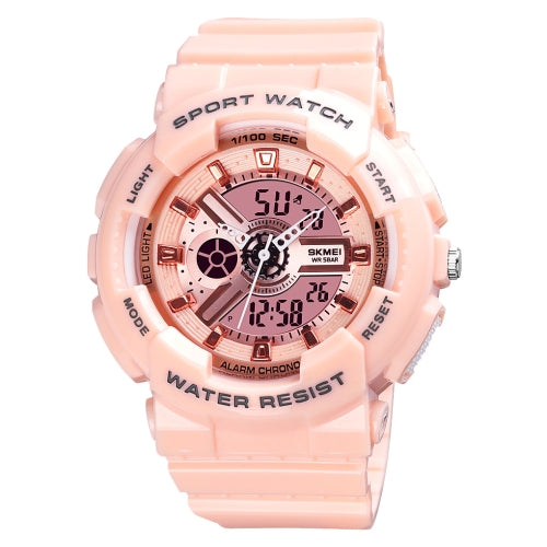 SKMEI 1689 Dual Time LED Digital Display Multifunction Luminous Sports Electronic Watch(Pink)