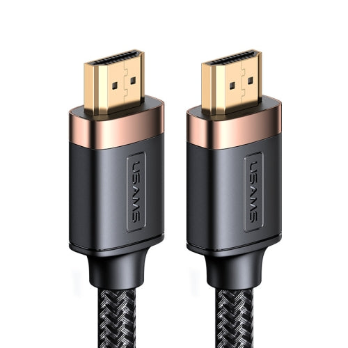 USAMS US-SJ529 U74 HDMI to HDMI 4K Glossy Aluminum Alloy HD Audio and Video Cable, Cable Length:3m(Black)