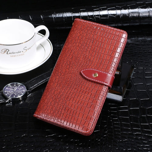 For Motorola Edge 20 Lite idewei Crocodile Texture Horizontal Flip Leather Case with Holder & Card Slots & Wallet(Red)