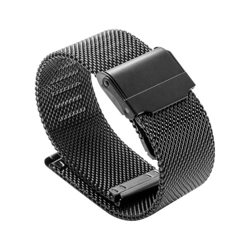 18mm 304 Stainless Steel Double Buckles Replacement Strap Watchband(Black)