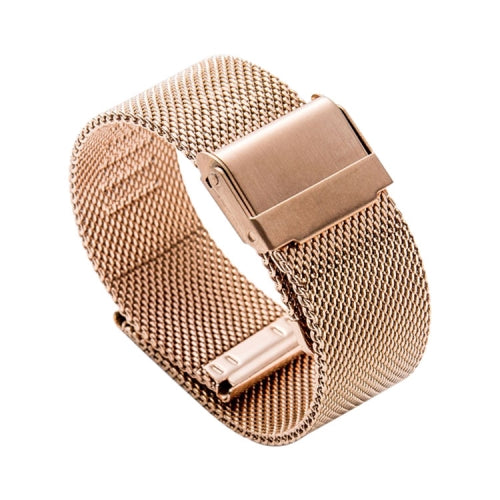 22mm 304 Stainless Steel Double Buckles Replacement Strap Watchband(Rose Gold)