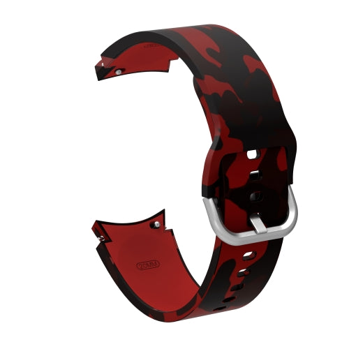For Samsung Galaxy Watch4 / Watch4 Classic Silicone Printing Replacement Strap Watchband(Camouflage Red)