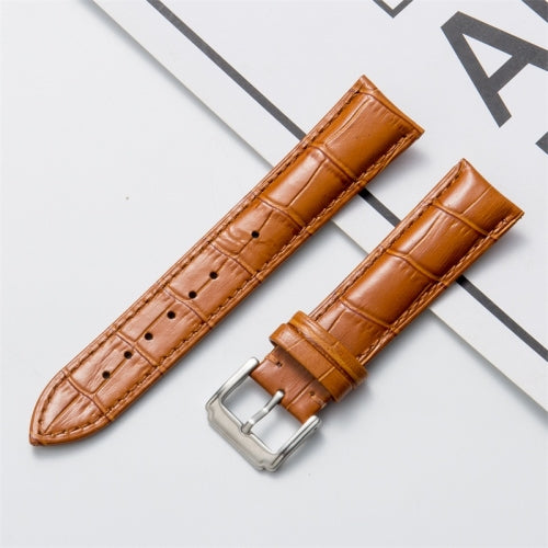 20mm Calf Leather Replacement Strap Watchband(Light Brown)