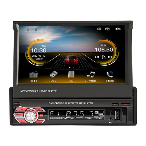 9601C HD 7 inch Universal Car Manually Retractable Screen MP5 Player with Carplay, Support FM & Bluetooth & TF Card