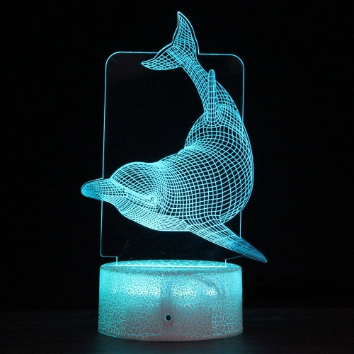 HY04 Crack Base Sea Animal Series Creative 3D Colorful LED Decorative Night Light, Touch Version