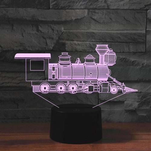 Black Base Creative 3D LED Decorative Night Light, USB with Touch Button Version, Pattern:locomotive 2