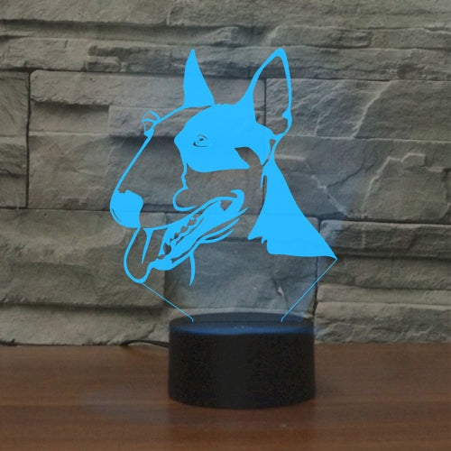 Black Base Creative 3D LED Decorative Night Light, USB with Touch Button Version, Pattern:Bull Terrier