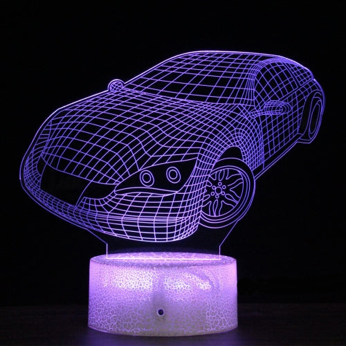 QC04 Crack Base Car Series Creative 3D Colorful LED Decorative Night Light, USB with Touch Button Version