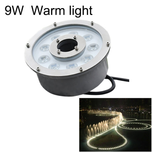 9W Landscape Ring LED Aluminum Alloy Underwater Fountain Light(Warm Light)