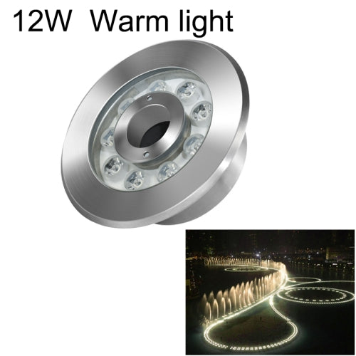 12W Landscape Ring LED Stainless Steel Underwater Fountain Light(Warm Light)