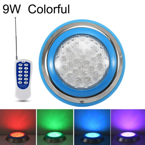 9W LED Stainless Steel Wall-mounted Pool Light Landscape Underwater Light(Colorful Light + Remote Control)