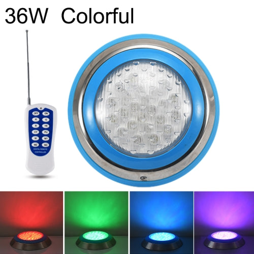 36W LED Stainless Steel Wall-mounted Pool Light Landscape Underwater Light(Colorful Light + Remote Control)