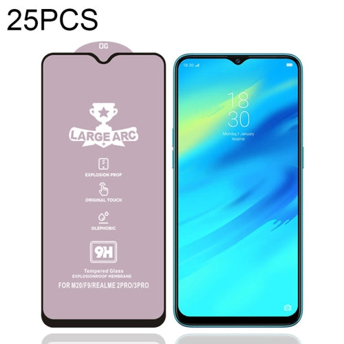 For OPPO Realme 2 Pro 25 PCS 9H HD High Alumina Full Screen Tempered Glass Film