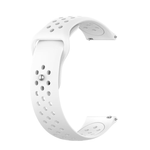 For Huami Amazfit Youth Edition Silicone Breathable Watch Strap(White)