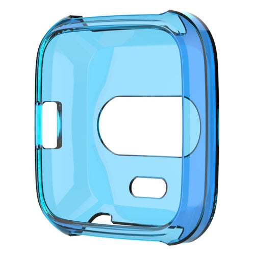 For Fitbit Versa Lite Smart Watch Silicone Protective Case(Transparent Blue)