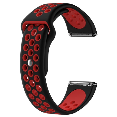 For Fitbit Versa Two-tone Silicone Replacement Wrist Strap Watchband(Black + Red)